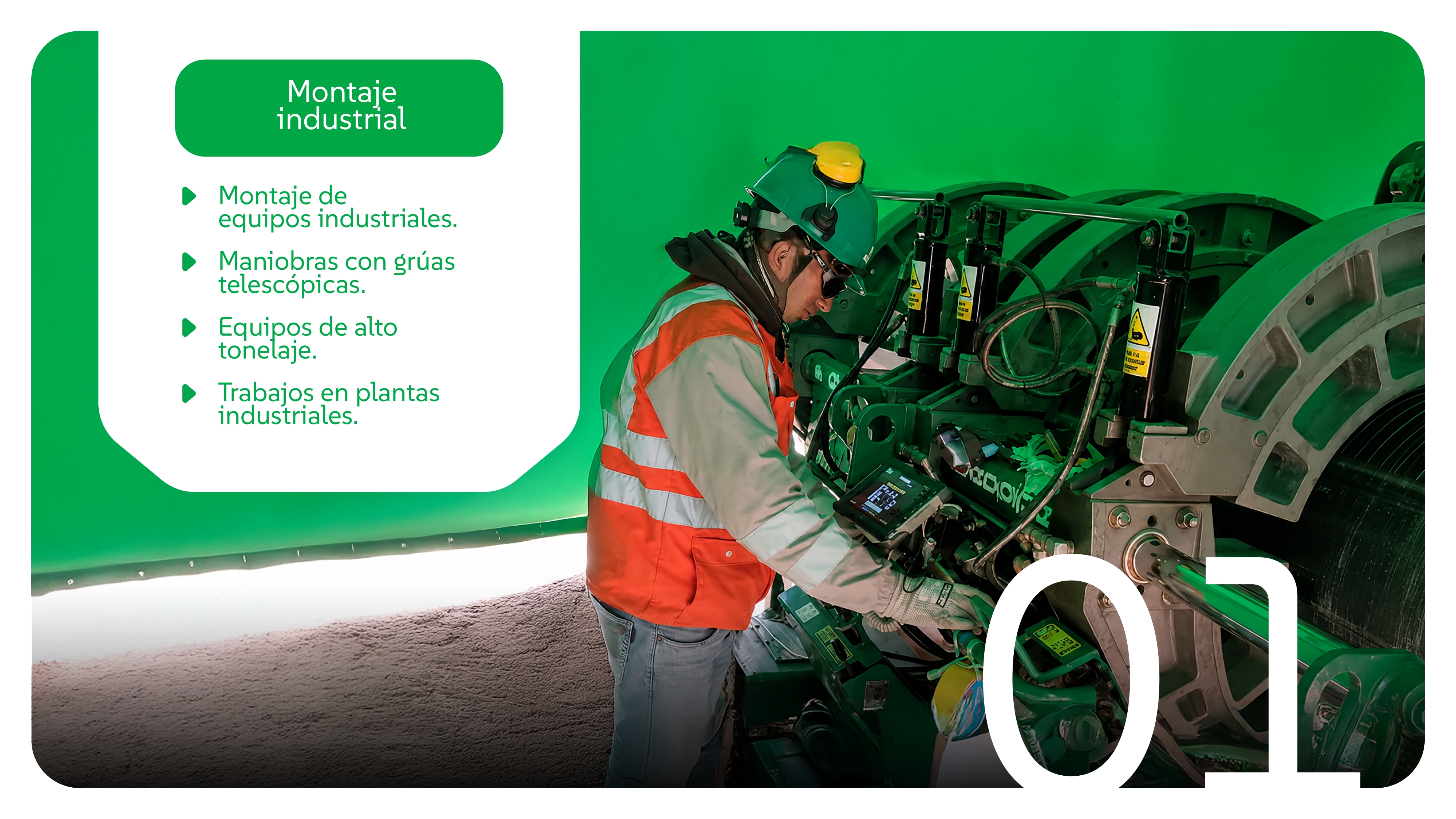 Instalación de equipos en planta